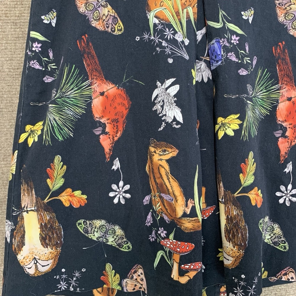 Modcloth Kickpleat Woodland Creature Mini Skirt Small Forest Goblincore Whimsy